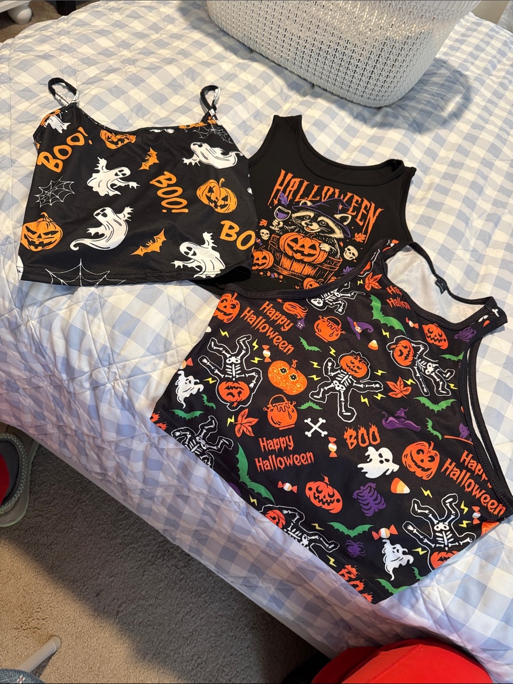 SHEIN Black & Orange Halloween Tank Top 3-Pack